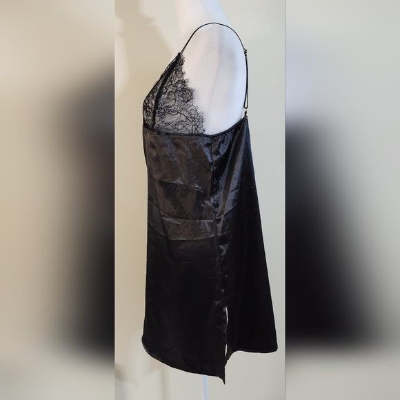 Sexy Black Silky Babydoll Lingerie Slip Dress Nightie Size M - Picture 8 of 9